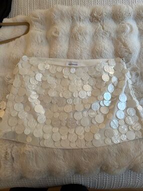 Peppermayo White Sequin Mini Skirt For Bachelorette